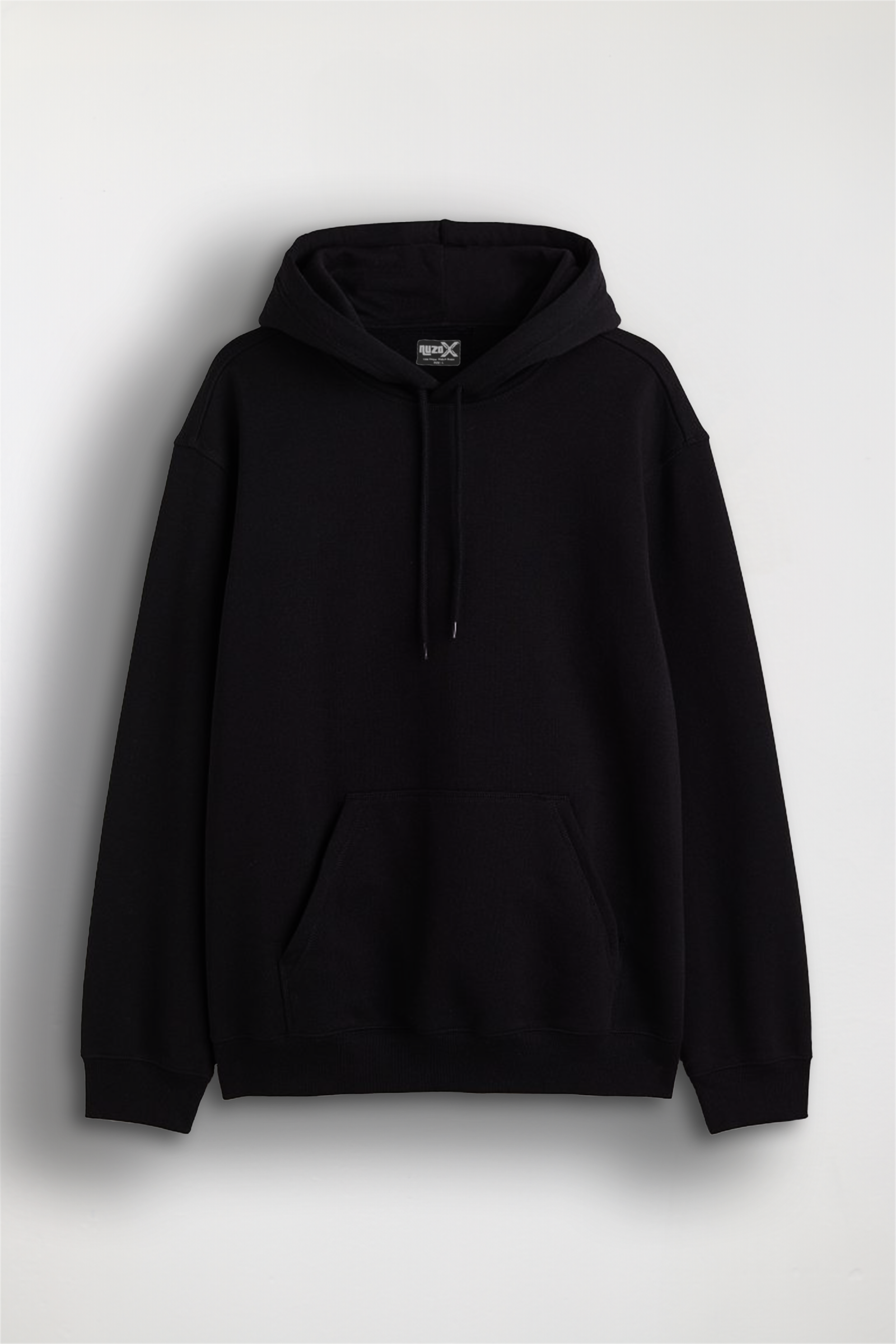 Men's Solid Black  Hooded Sweatshirt(Black)